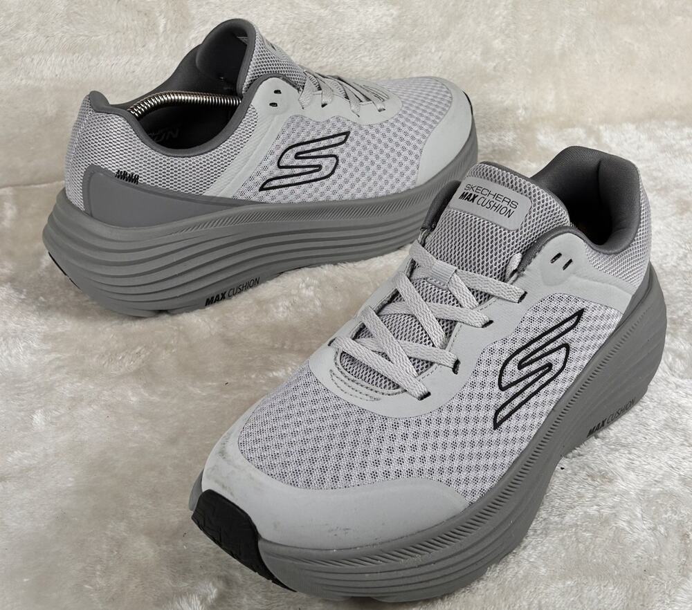 Skechers Max Cushioning Shoes Mens Size 10 Gray Extra Wide Goga Mat Running